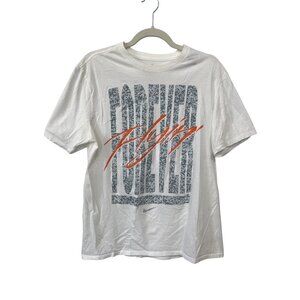 Nike Forever Fly TShirt Size Large Athletic Crewneck Short Sleeve White Cotton